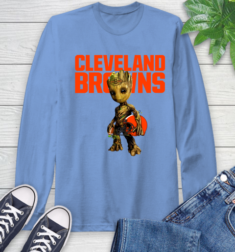 Cleveland Browns NFL Football Groot Marvel Guardians Of The Galaxy Long Sleeve T-Shirt 11
