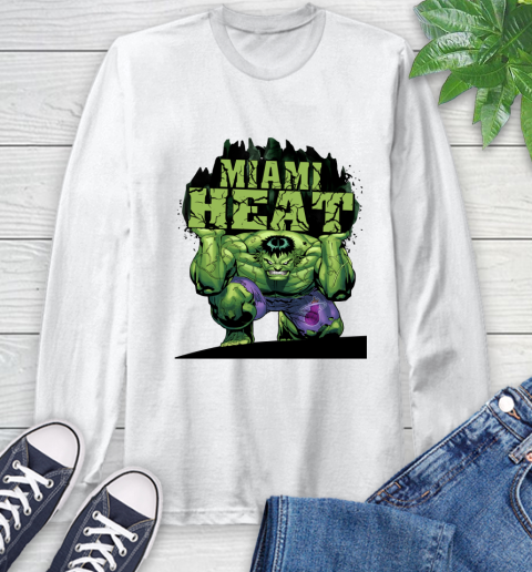 Miami Heat NBA Basketball Incredible Hulk Marvel Avengers Sports Long Sleeve T-Shirt