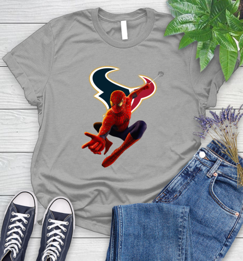 NFL Spider Man Avengers Endgame Football Houston Texans Women's T-Shirt 10