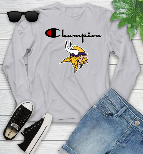 NFL Football Minnesota Vikings Champion Shirt Youth Long Sleeve 3