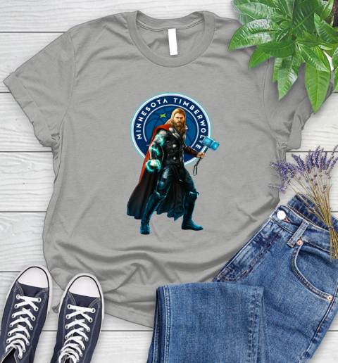 NBA Thor Avengers Endgame Basketball Minnesota Timberwolves Women's T-Shirt 10