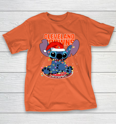 Cleveland Browns NFL Football noel stitch Christmas T-Shirt 3