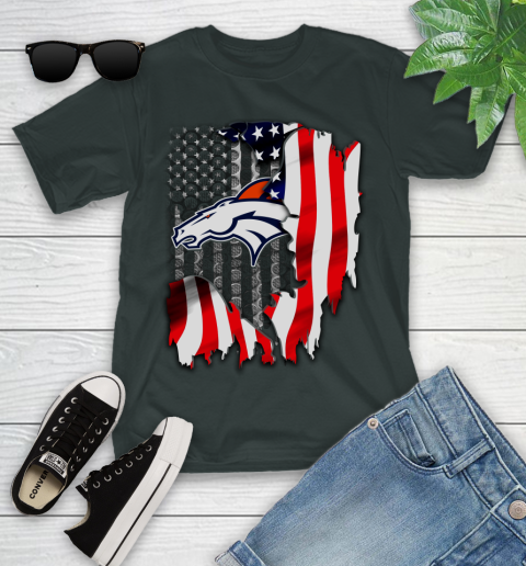 Denver Broncos NFL Football American Flag Youth T-Shirt 6