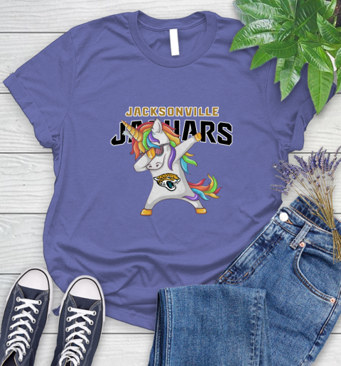 Jacksonville Jaguars NFL Football Funny Unicorn Dabbing Sports Women's T-Shirt 11