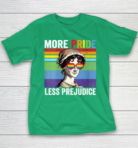 More Pride Less Prejudice Pride Month Funny Youth T-Shirt 4