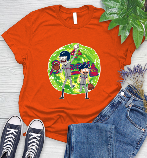 MLB Atlanta Braves Rick And Morty Baseball Sports Women's T-Shirt 4