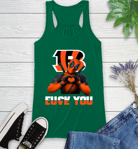 NHL Cincinnati Bengals Deadpool Love You Fuck You Football Sports Racerback Tank 6