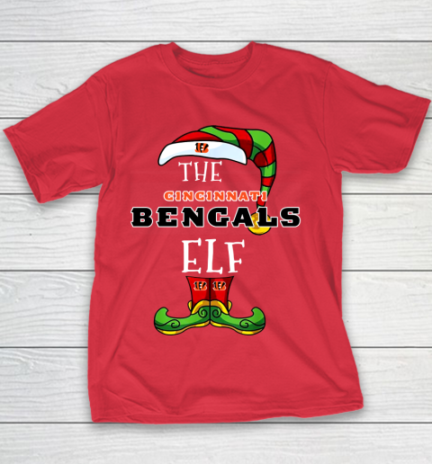 Cincinnati Bengals Christmas ELF Funny NFL Youth T-Shirt 7