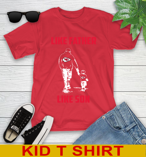 Kansas City Chiefs NFL Football Like Father Like Son Sports Youth T-Shirt 11