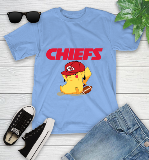 NFL Pikachu Football Sports Kansas City Chiefs Youth T-Shirt 11