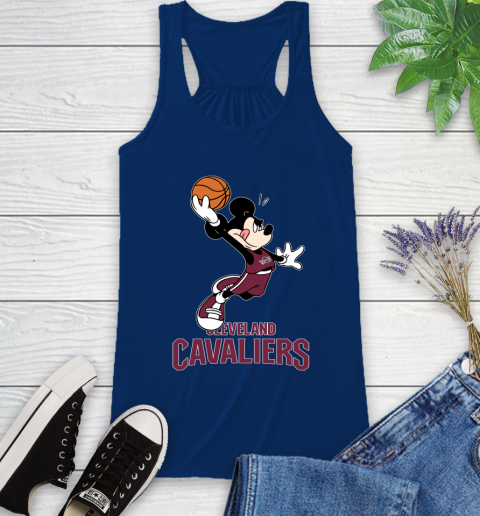 NBA Basketball Cleveland Cavaliers Cheerful Mickey Mouse Shirt Racerback Tank 8