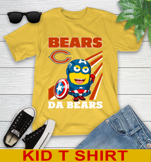 NFL Football Chicago Bears Captain America Marvel Avengers Minion Shirt Youth T-Shirt 9