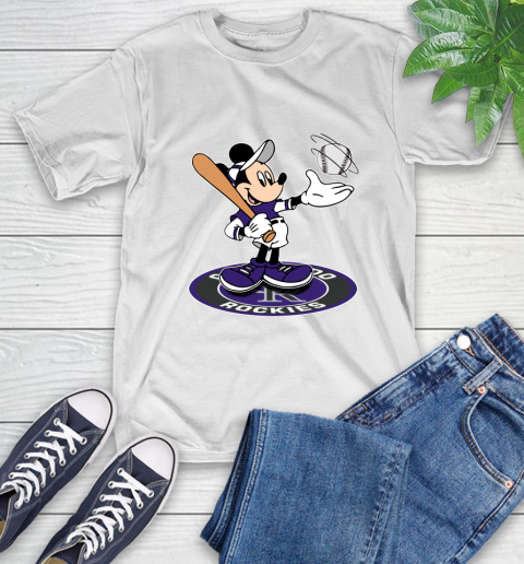 MLB Baseball Colorado Rockies Cheerful Mickey Disney Shirt T-Shirt 3 MLB Baseball Colorado Rockies Cheerful Mickey Disney Shirt T-Shirt - Image 3