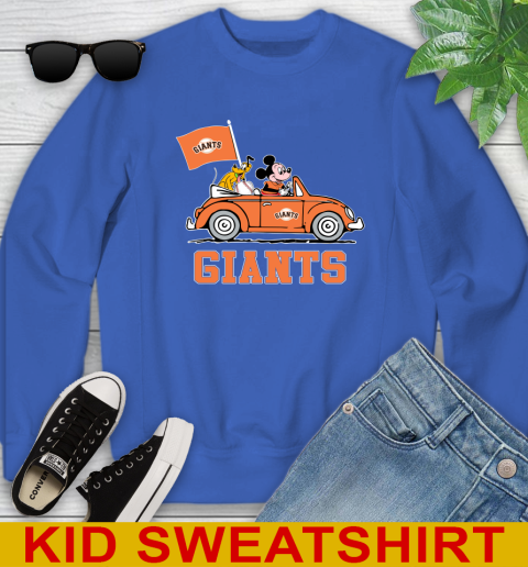 MLB Baseball San Francisco Giants Pluto Mickey Driving Disney Shirt Youth Sweatshirt 7