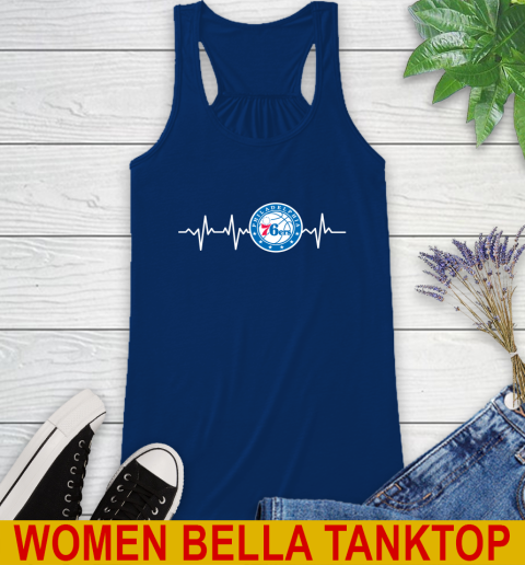 Philadelphia 76ers NBA Basketball Heart Beat Shirt Racerback Tank 7