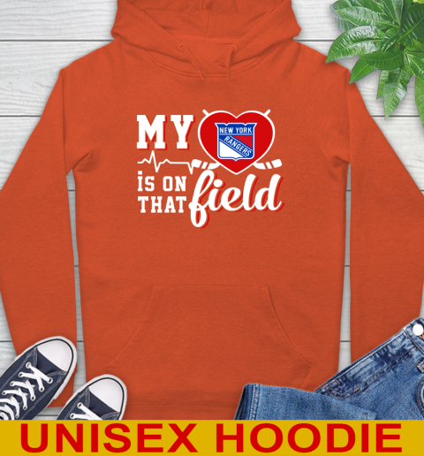 NHL My Heart Is On That Field Hockey Sports New York Rangers Hoodie 4
