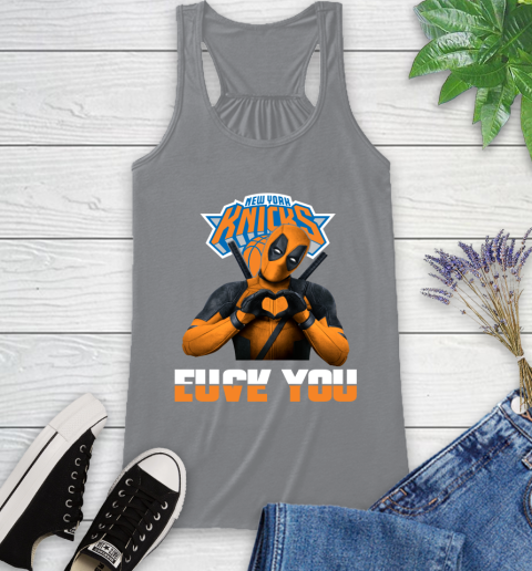 NBA New York Knicks Deadpool Love You Fuck You Basketball Sports Racerback Tank 4