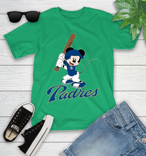 MLB Baseball San Diego Padres Cheerful Mickey Mouse Shirt Youth T-Shirt 6