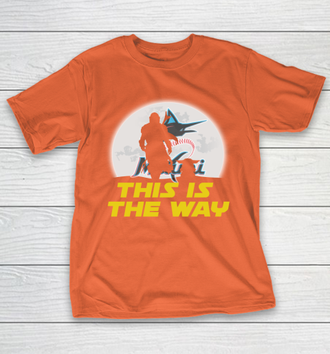 Miami Marlins MLB Baseball Star Wars Yoda And Mandalorian This Is The Way T-Shirt 4