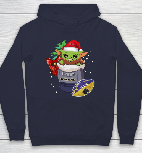 Baltimore Ravens Christmas Baby Yoda Star Wars Funny Happy NFL Hoodie 4