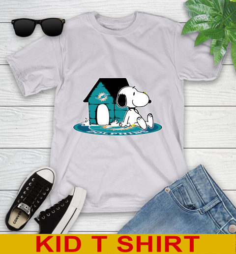 NFL Football Miami Dolphins Snoopy The Peanuts Movie Shirt Youth T-Shirt 5