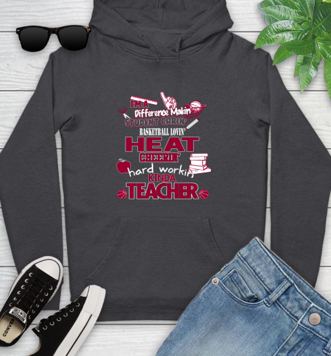 Miami Heat NBA I'm A Difference Making Student Caring Basketball Loving Kinda Teacher Youth Hoodie 8