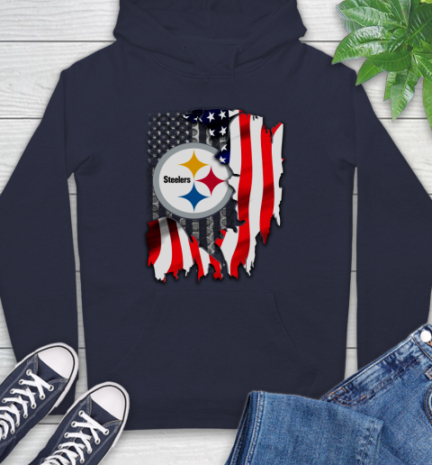 Pittsburgh Steelers NFL Football American Flag Hoodie 3