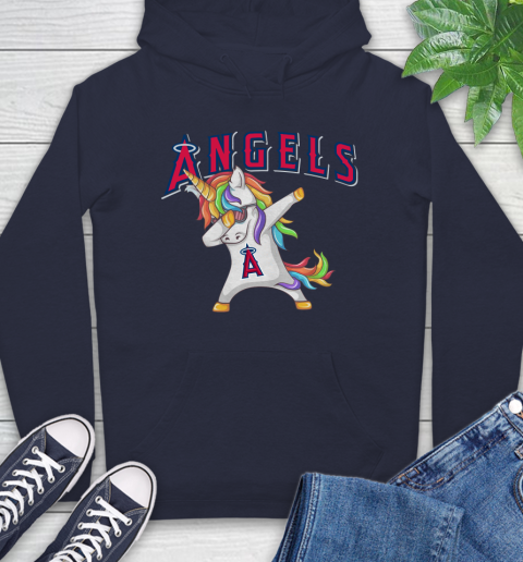 Los Angeles Angels MLB Baseball Funny Unicorn Dabbing Sports Hoodie 4