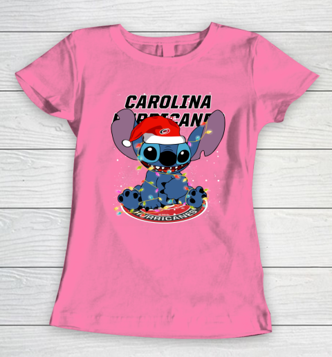 Carolina Hurricanes NHL Hockey noel stitch Christmas Women's T-Shirt 9