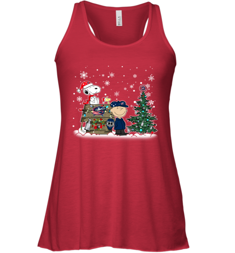 NHL Columbus Blue Jackets Snoopy Charlie Brown Woodstock Christmas Stanley Cup Hockey T Shirt SpM8JjOJINz flowy tank 32 95 151514 front red