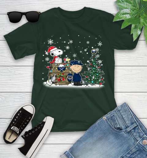 NHL Buffalo Sabres Snoopy Charlie Brown Woodstock Christmas Stanley Cup Hockey Youth T-Shirt 5