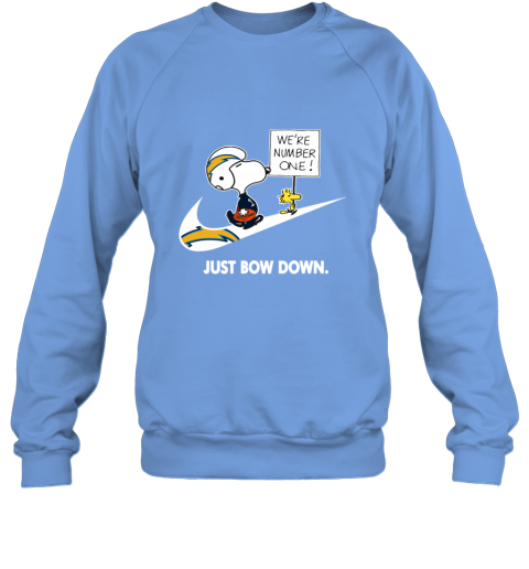 nfl Los Angeles Chargers Are Number One – nike Just Bow Down Snoopy juzw los angeles chargers are number one ndash just bow dow sweatshirt 35 front carolina blue