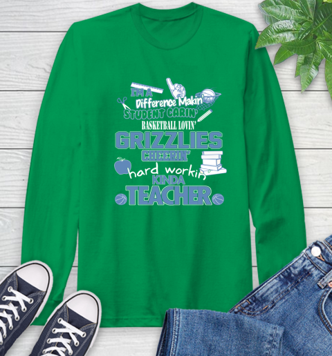 Memphis Grizzlies NBA I'm A Difference Making Student Caring Basketball Loving Kinda Teacher Long Sleeve T-Shirt 8