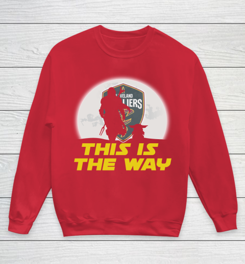 Cleveland Cavaliers NBA Basketball Star Wars Yoda And Mandalorian This Is The Way Youth Sweatshirt 7