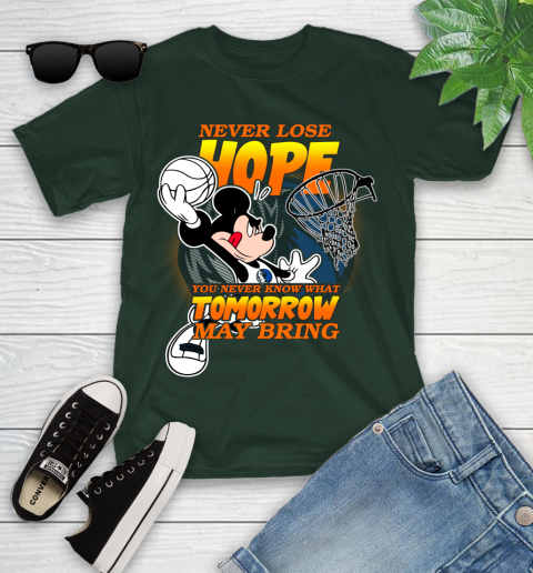 Dallas Mavericks NBA Basketball Mickey Disney Never Lose Hope Youth T-Shirt 5