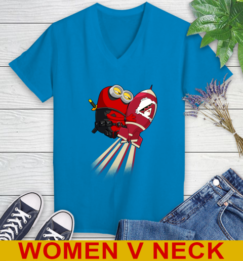 MLB Baseball Arizona Diamondbacks Deadpool Minion Marvel Shirt Women's V-Neck T-Shirt 7