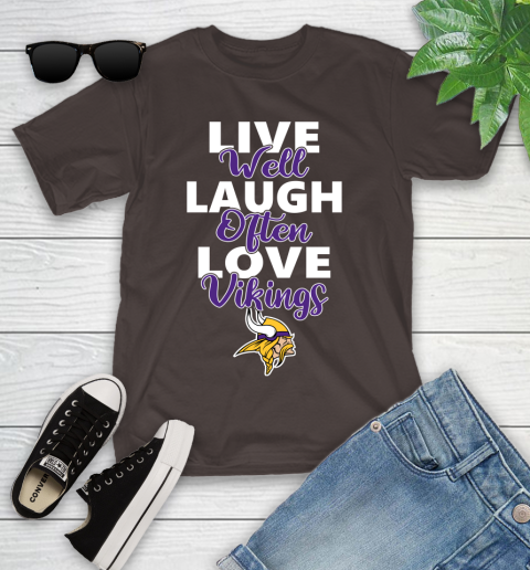 NFL Football Minnesota Vikings Live Well Laugh Often Love Shirt Youth T-Shirt 6