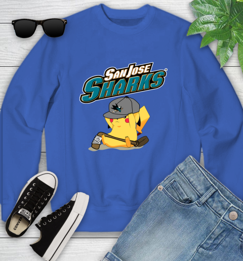 NHL Pikachu Hockey Sports San Jose Sharks Youth Sweatshirt 8