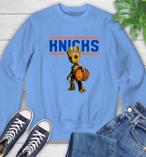 New York Knicks NBA Basketball Groot Marvel Guardians Of The Galaxy Sweatshirt 11