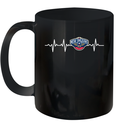 New Orleans Pelicans NBA Basketball Heart Beat Shirt Ceramic Mug 11oz