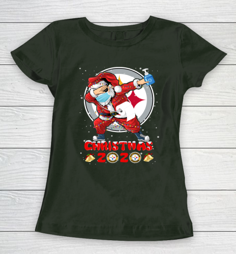 Pittsburgh Steelers Funny Santa Claus Dabbing Christmas 2020 NFL Women's T-Shirt 4