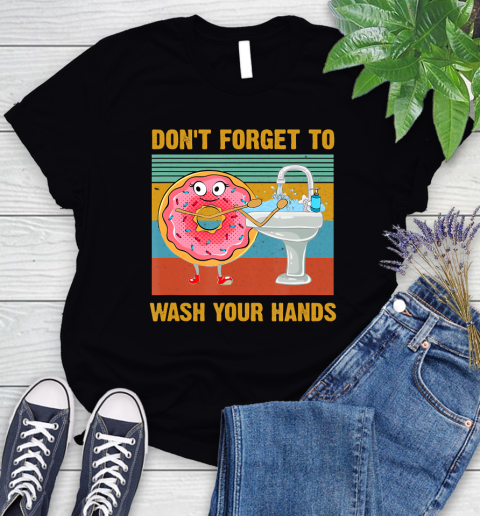 Nurse Shirt Don't Forget To Wash Your Hands Funny Donut Hand Washing T Shirt Women's T-Shirt