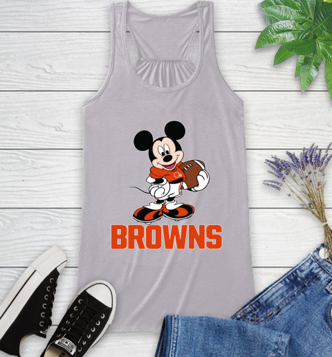 NFL Football Cleveland Browns Cheerful Mickey Mouse Shirt Racerback Tank 5