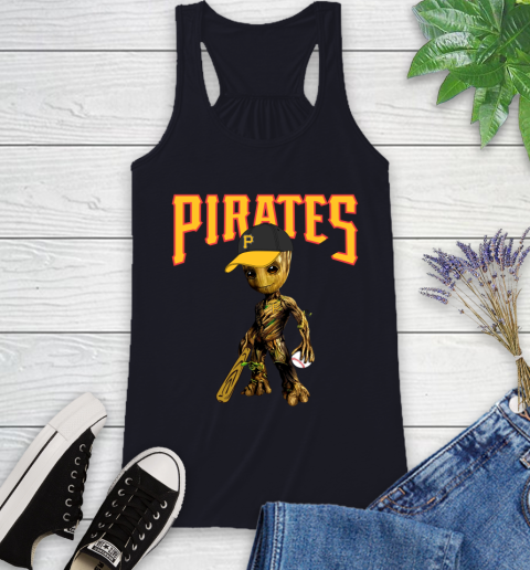 MLB Pittsburgh Pirates Groot Guardians Of The Galaxy Baseball Racerback Tank 10