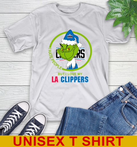 LA Clippers NBA Christmas Grinch I Hate People But I Love My Favorite Basketball Team T-Shirt 12