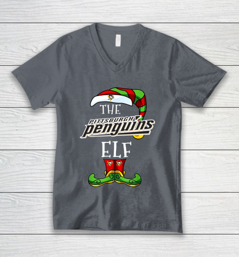Pittsburgh Penguins Christmas ELF Funny NHL V-Neck T-Shirt 4