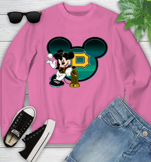 MLB Pittsburgh Pirates The Commissioner's Trophy Mickey Mouse Disney Youth Sweatshirt 7