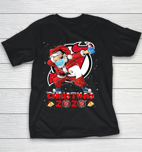 New Jersey Devils Funny Santa Claus Dabbing Christmas 2020 NHL Youth T-Shirt