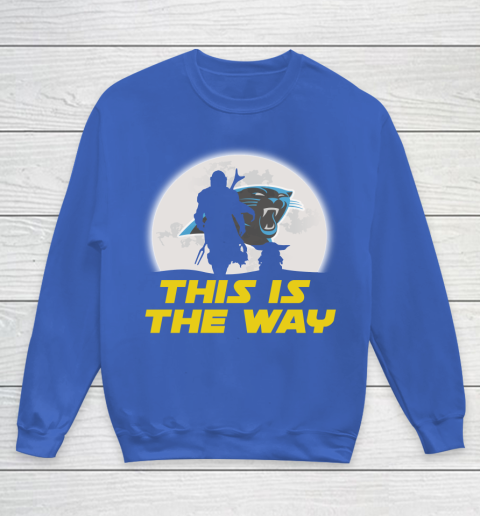 Carolina Panthers NFL Football Star Wars Yoda And Mandalorian This Is The Way Youth Sweatshirt 6