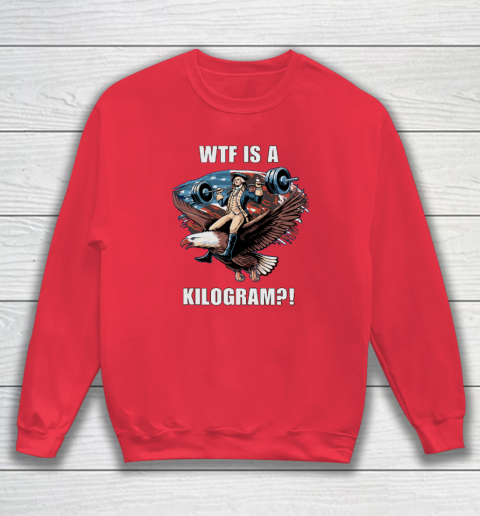 WTF is a Kilogram_ Funny 4th of July Patriotic Eagle USA Sweatshirt 6